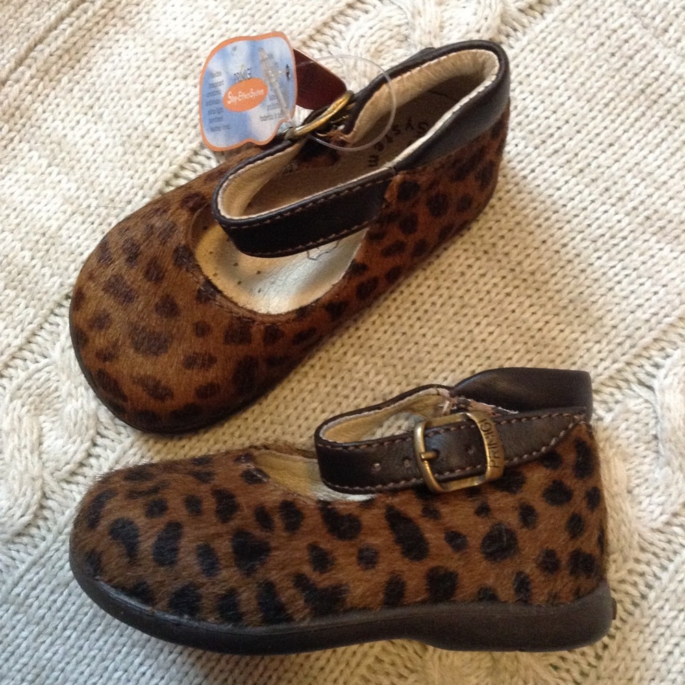 new PRIMIGI leopard calf hair shoes 18 2.5 (E3)